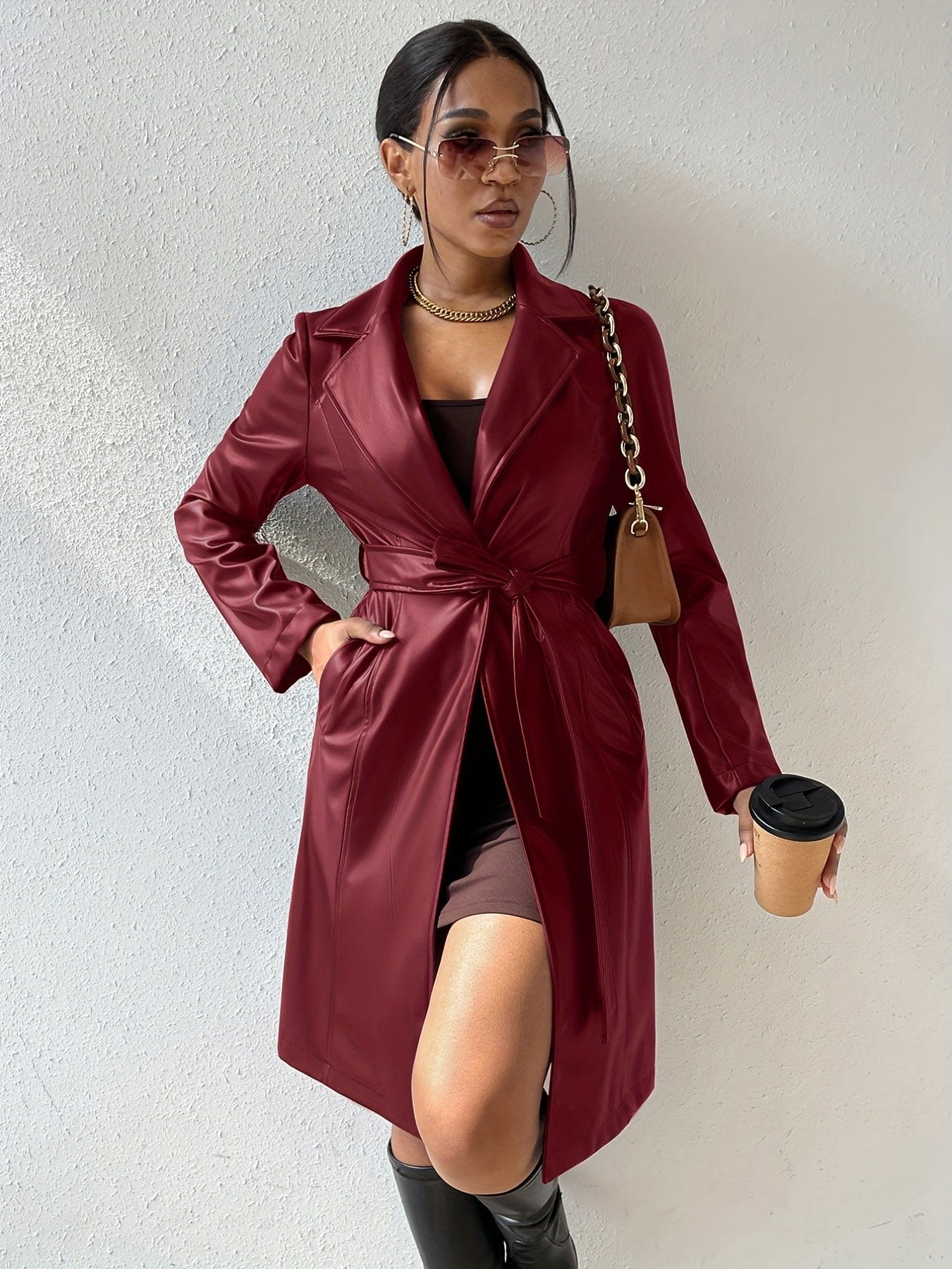 WW | Leather jacket with lapels