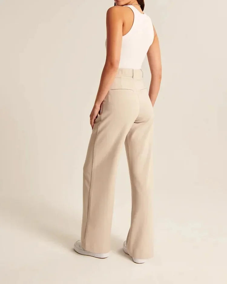 WW | High-Waisted Wide-Leg Palazzo Trousers