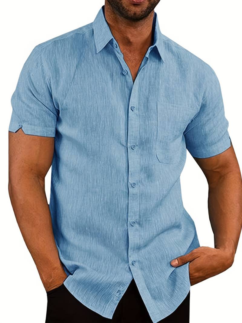 WW | Men's Classic Casual Button-Down Short Sleeve Shirt