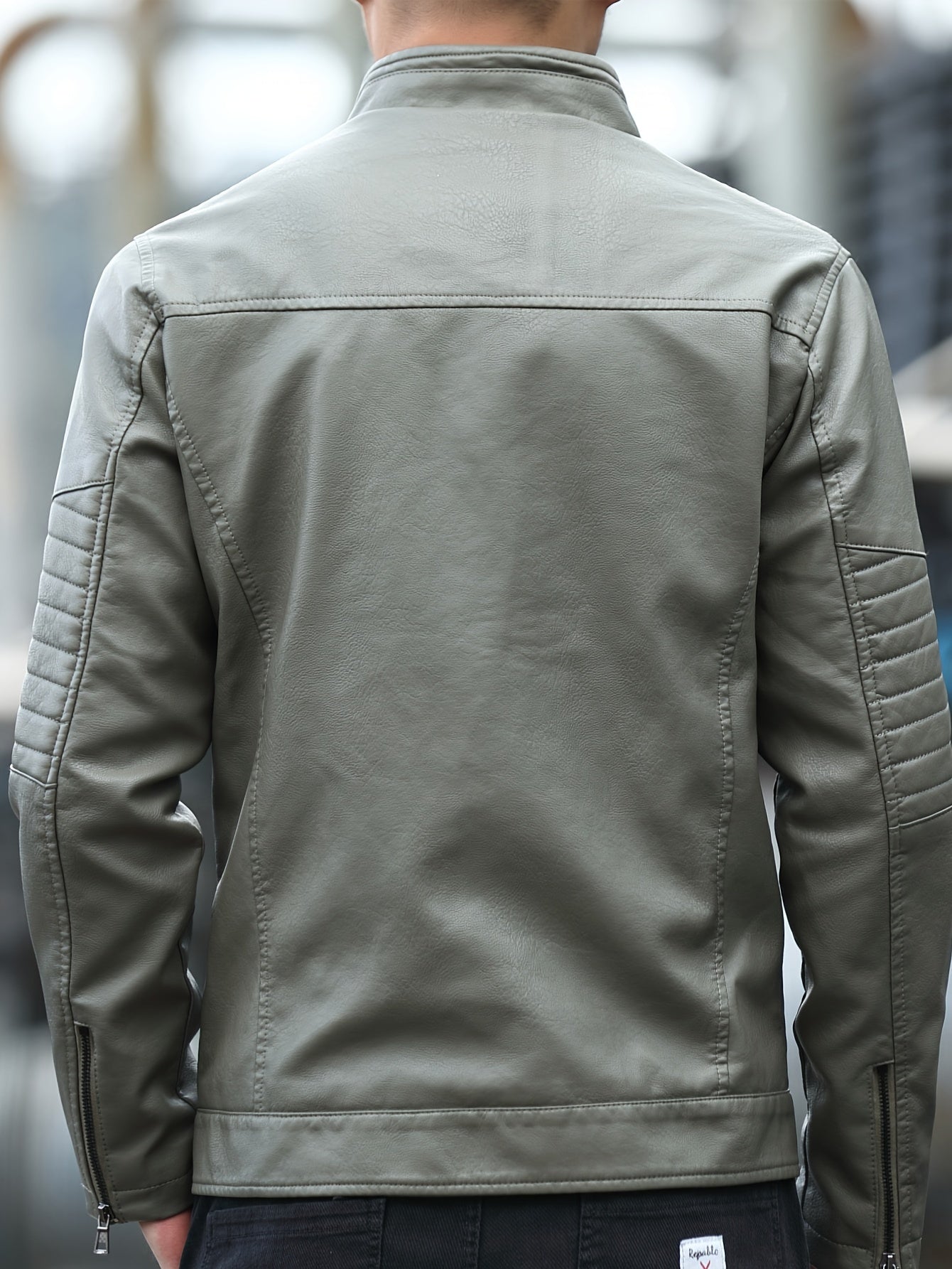 WW | Bequeme Lederjacke mit Stehkragen