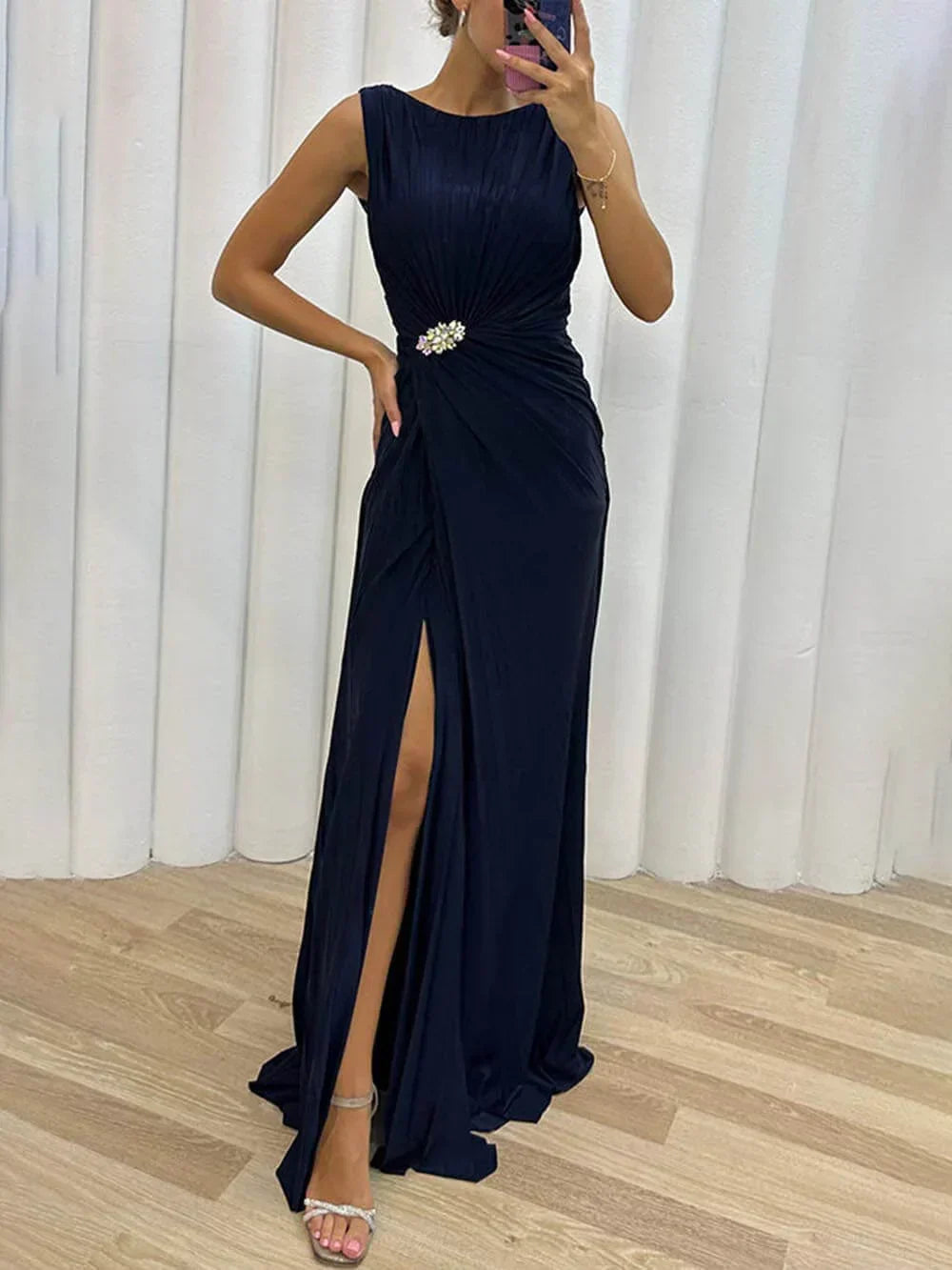 Davina - Pleated Evening Maxi Dress