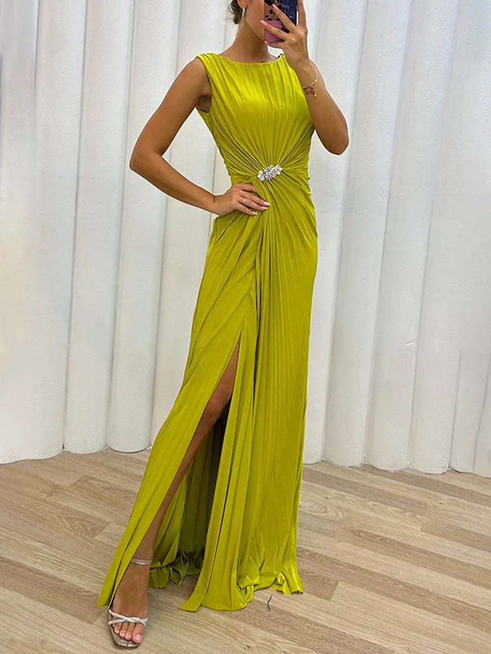 Davina - Pleated Evening Maxi Dress