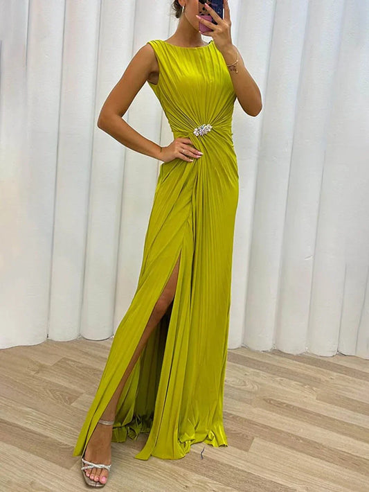 Davina - Pleated Evening Maxi Dress