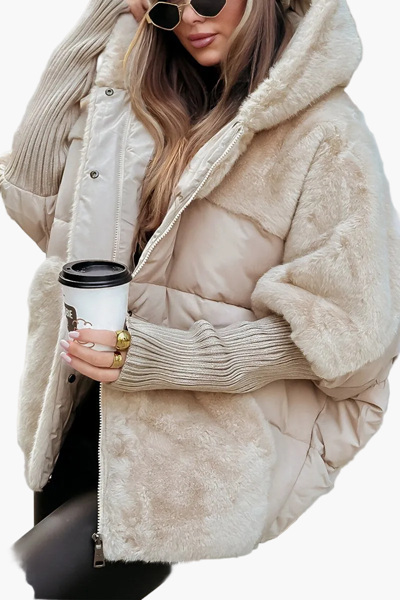 WW | Winterjacke mit Kapuze - Modische Teddy-Steppjacke für Outdoor und Alltag