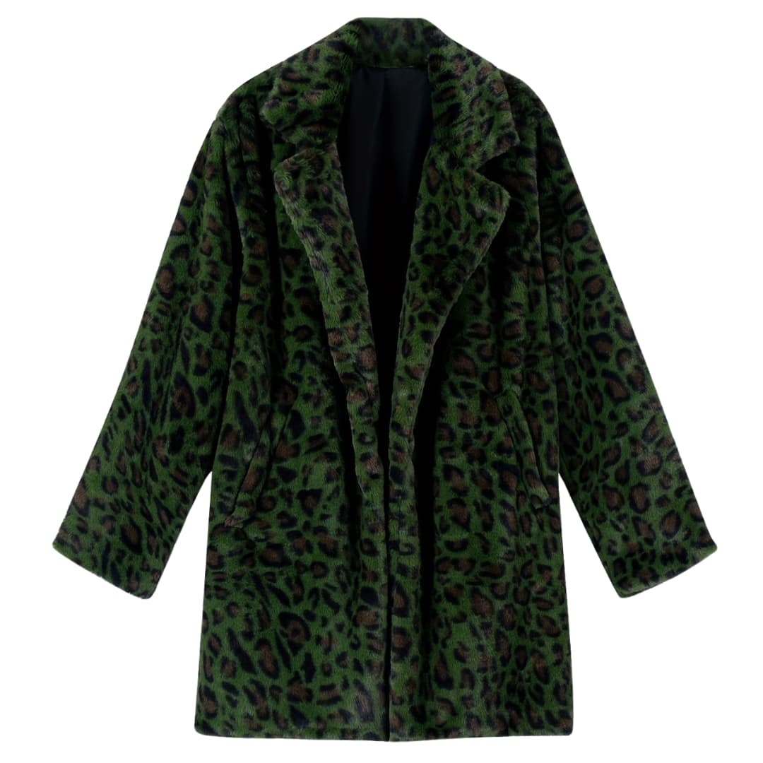 WW | Plus Size Leopard Print Open Front Long Sleeve Jacket