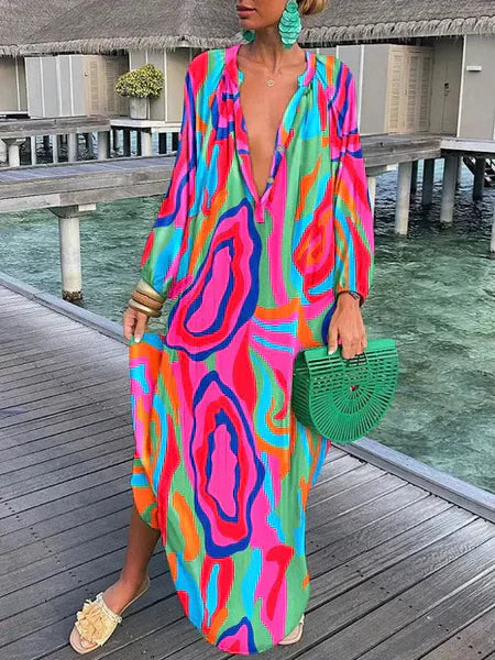 WW | Damen Tiefer V-Ausschnitt Dress