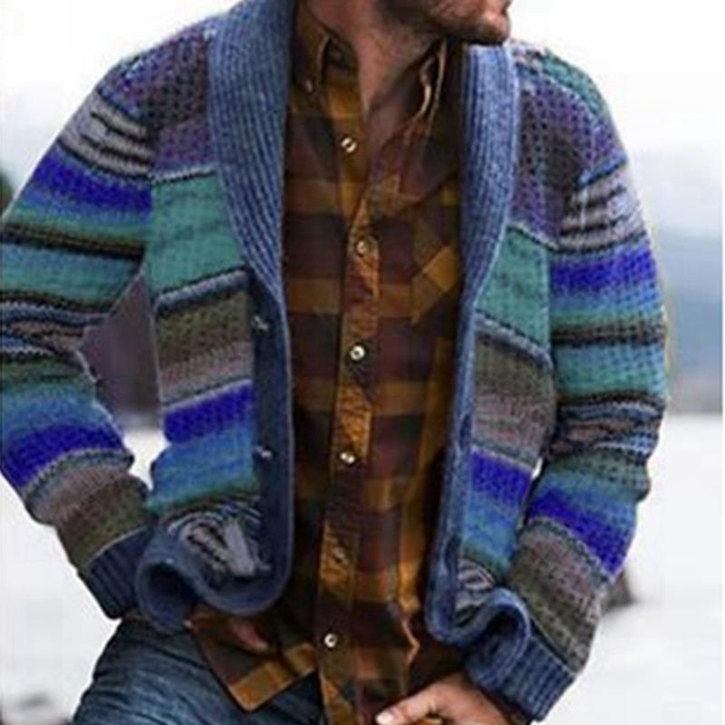 WW | Strickjacke Bequem Mit Schalkragen Gemustert Gestrickt Knopfleiste