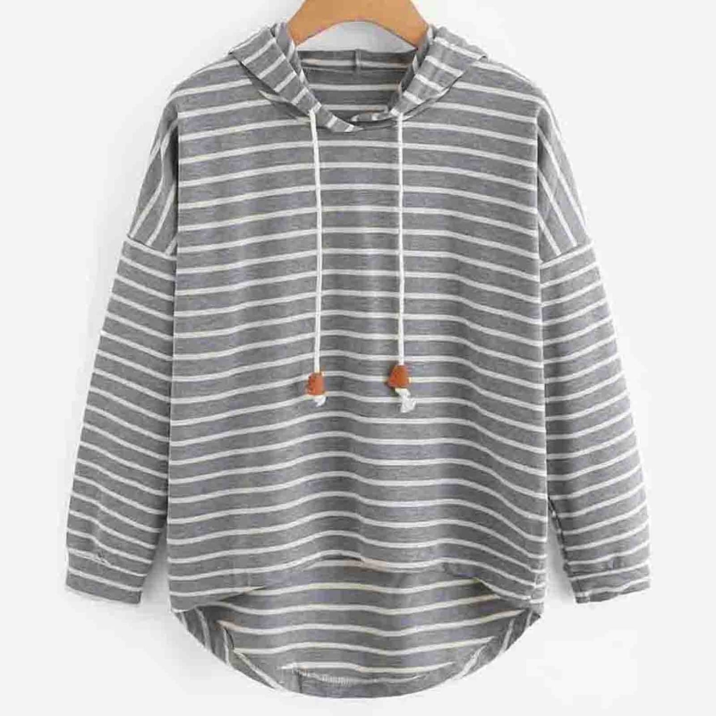 WW | Hoodie - Streifenmuster - Lockere Passform - weiches Strickmaterial mit Kordelzugkapuze