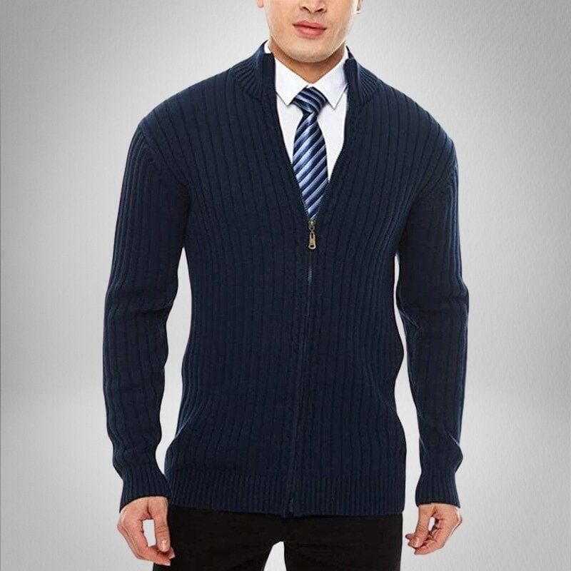 WW | Zip-Up Rib Knit High Collar Classic Fit