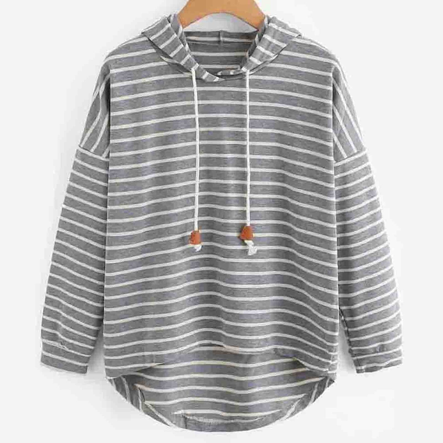 WW | Hoodie Striped Design Comfortable Loose Fit Long Sleeve Casual