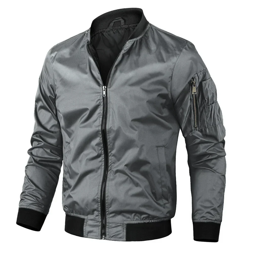 WW | Streetwear-Bomberjacke mit modernem Reißverschlussdesign für Herren