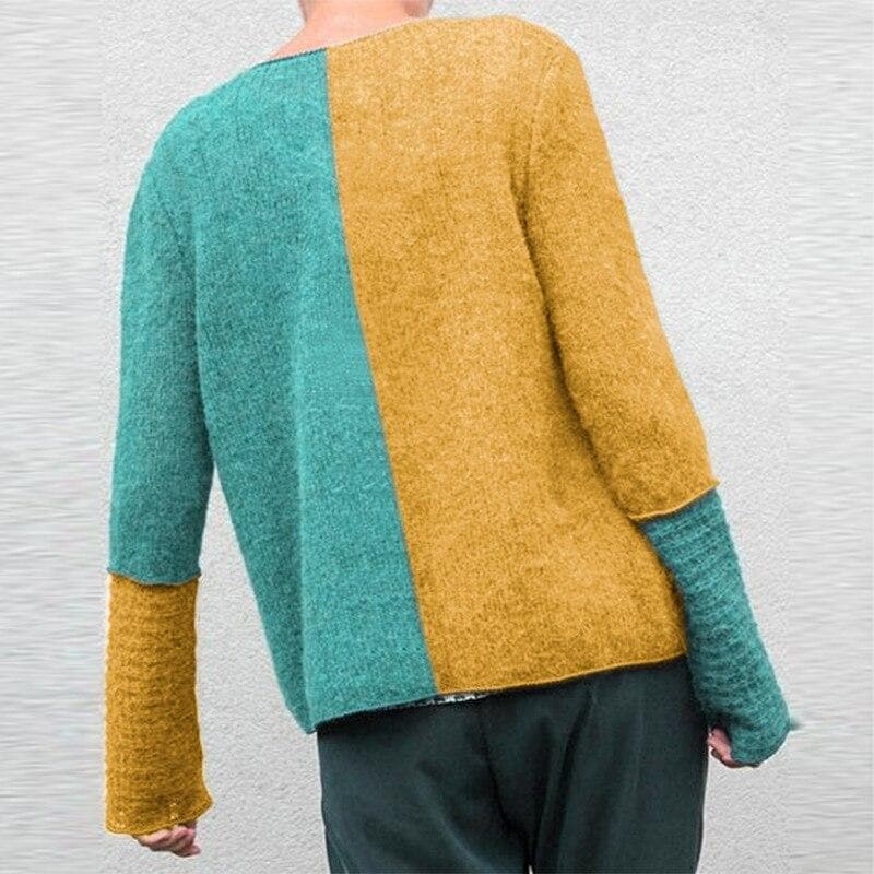 WW | Relaxed Fit Sweatshirt - Farbblock Knopf-Front Sweatshirt