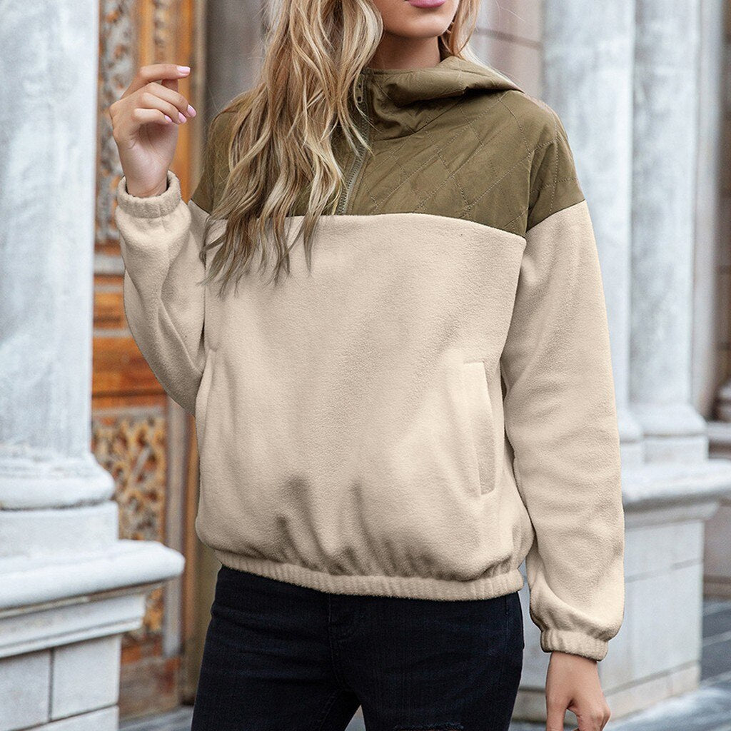 WW | Stylischer Kapuzenpullover Mit Zwei Farben