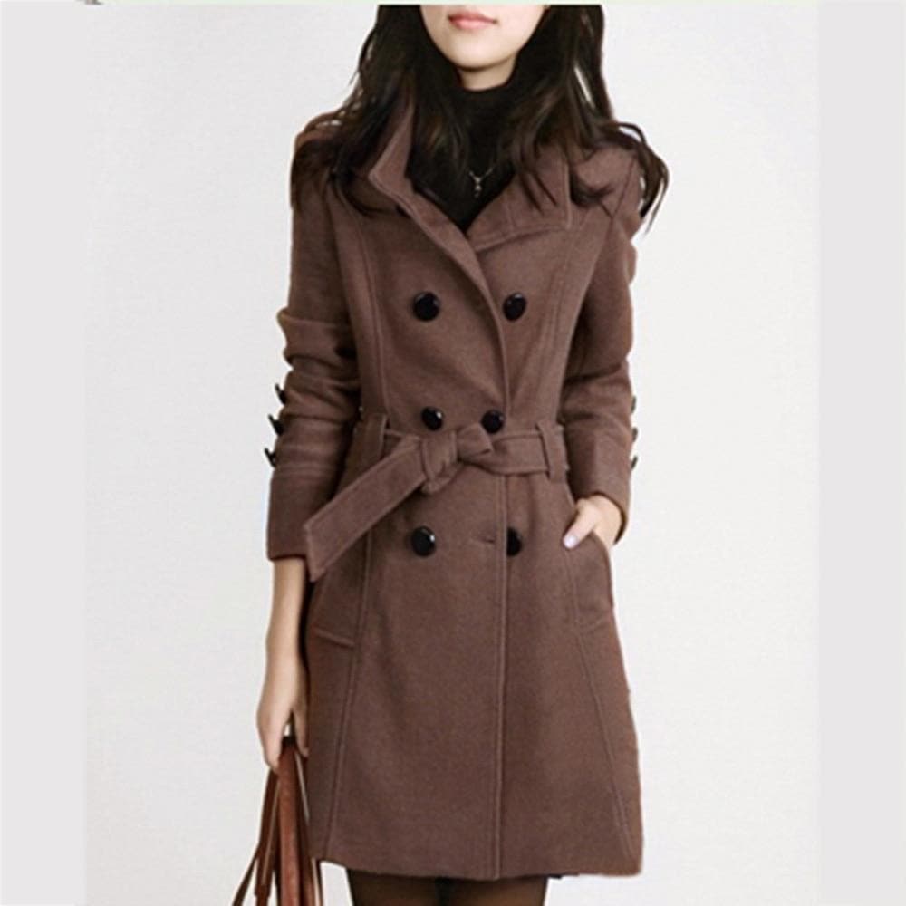 WW | Damen Stilvolle Trenchcoat Taille Gürtel