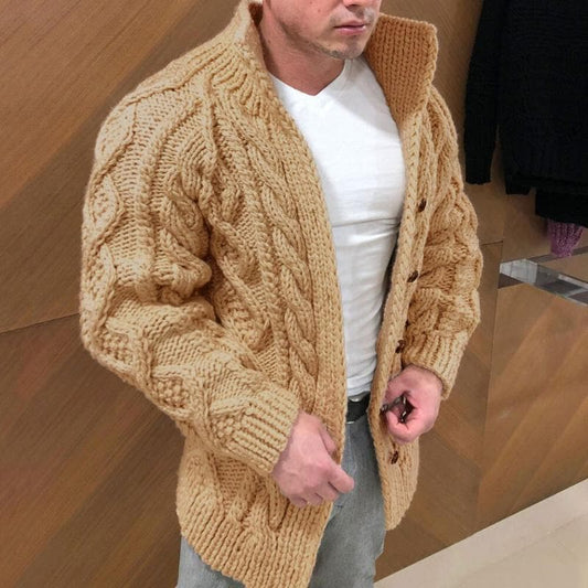 WW | Modischer Strickjacke Mit Hohem Kragen