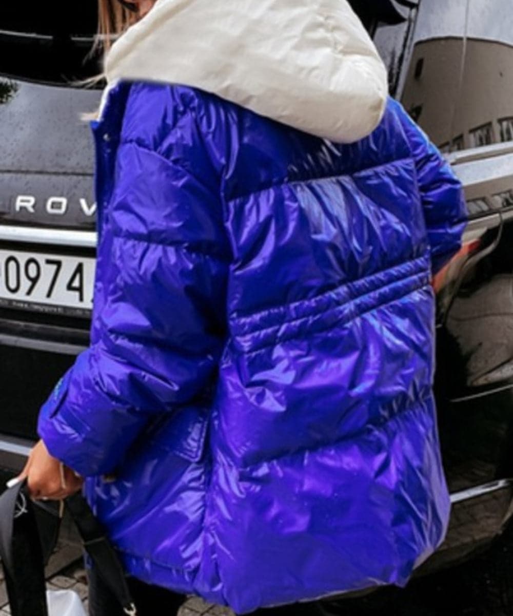 WW | Pufferjacke Wasserdicht Und Winddicht Gepolstert Mit Kapuze Reißverschluss Und Knöpfe