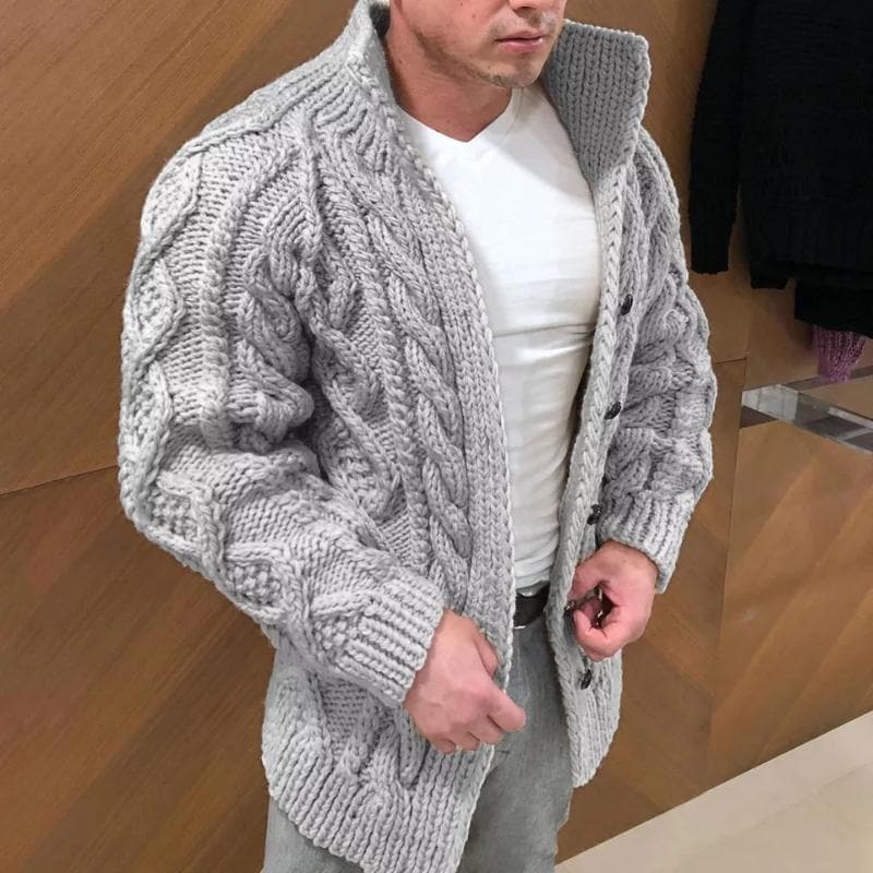 WW | Modischer Strickjacke Mit Hohem Kragen