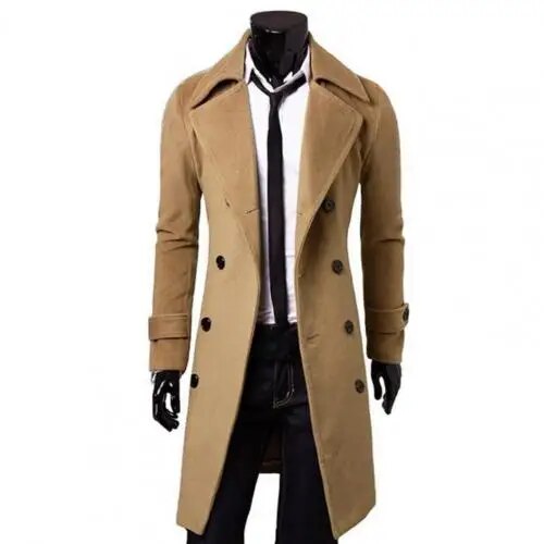 WW | Trench Coat Windproof Jacket with Double Breasting