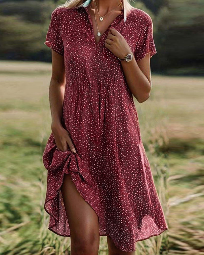WW | Lässiges Grünes Kleid mit Hemdkragen