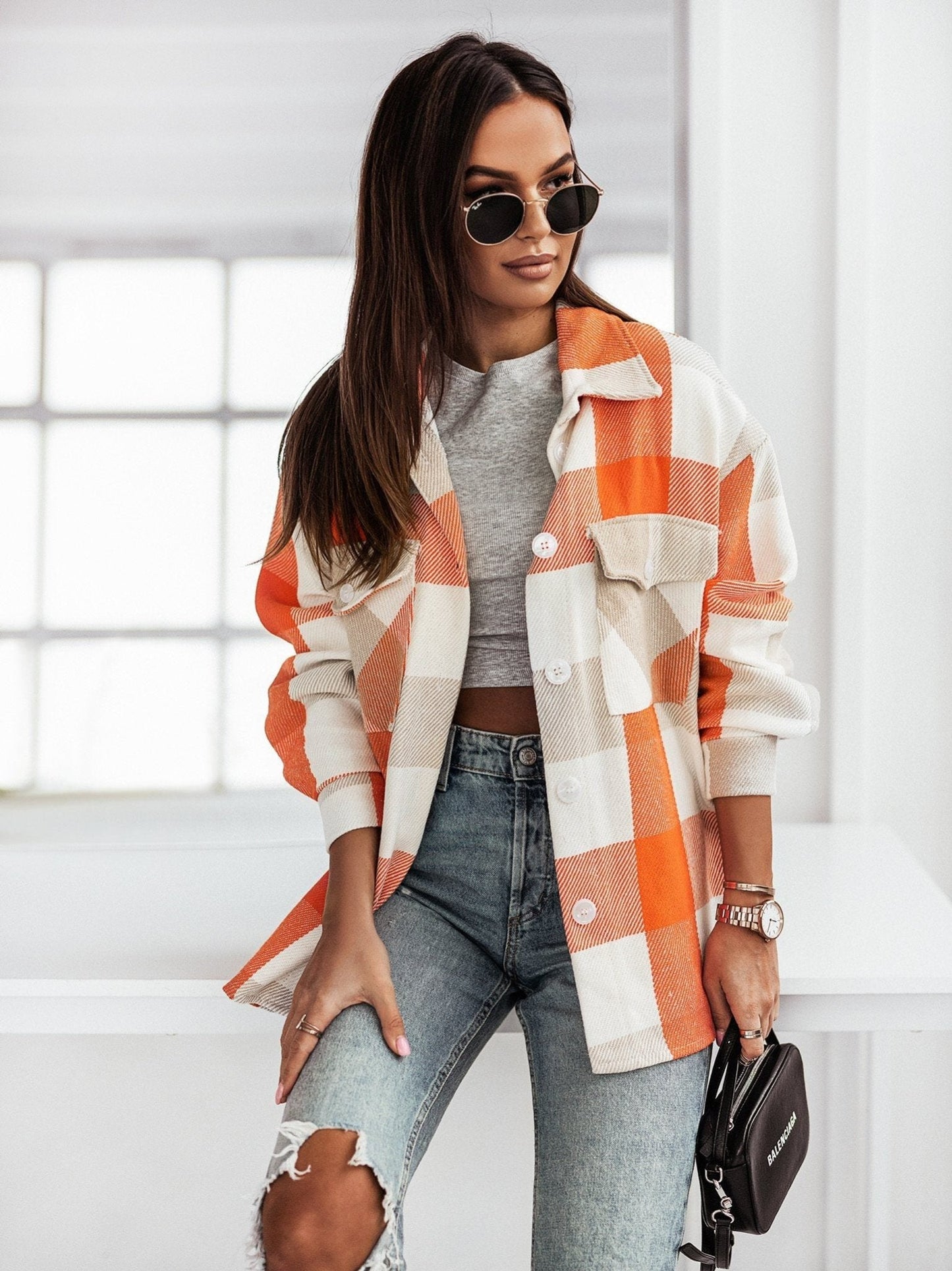 WW | Karo Shacket - Polyester-Mischung - Auffällig und Trendy