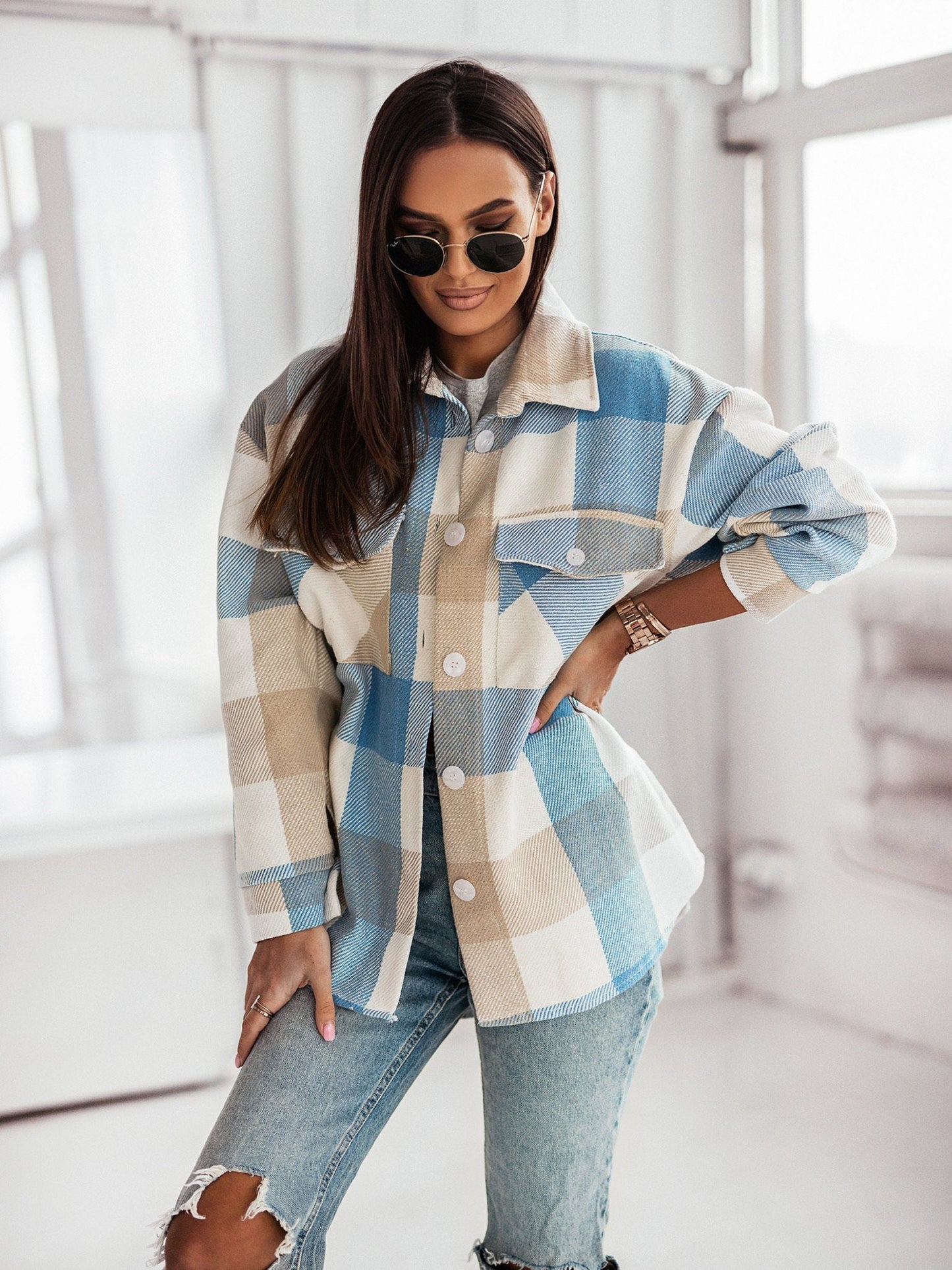 WW | Karo Shacket - Polyester-Mischung - Auffällig und Trendy