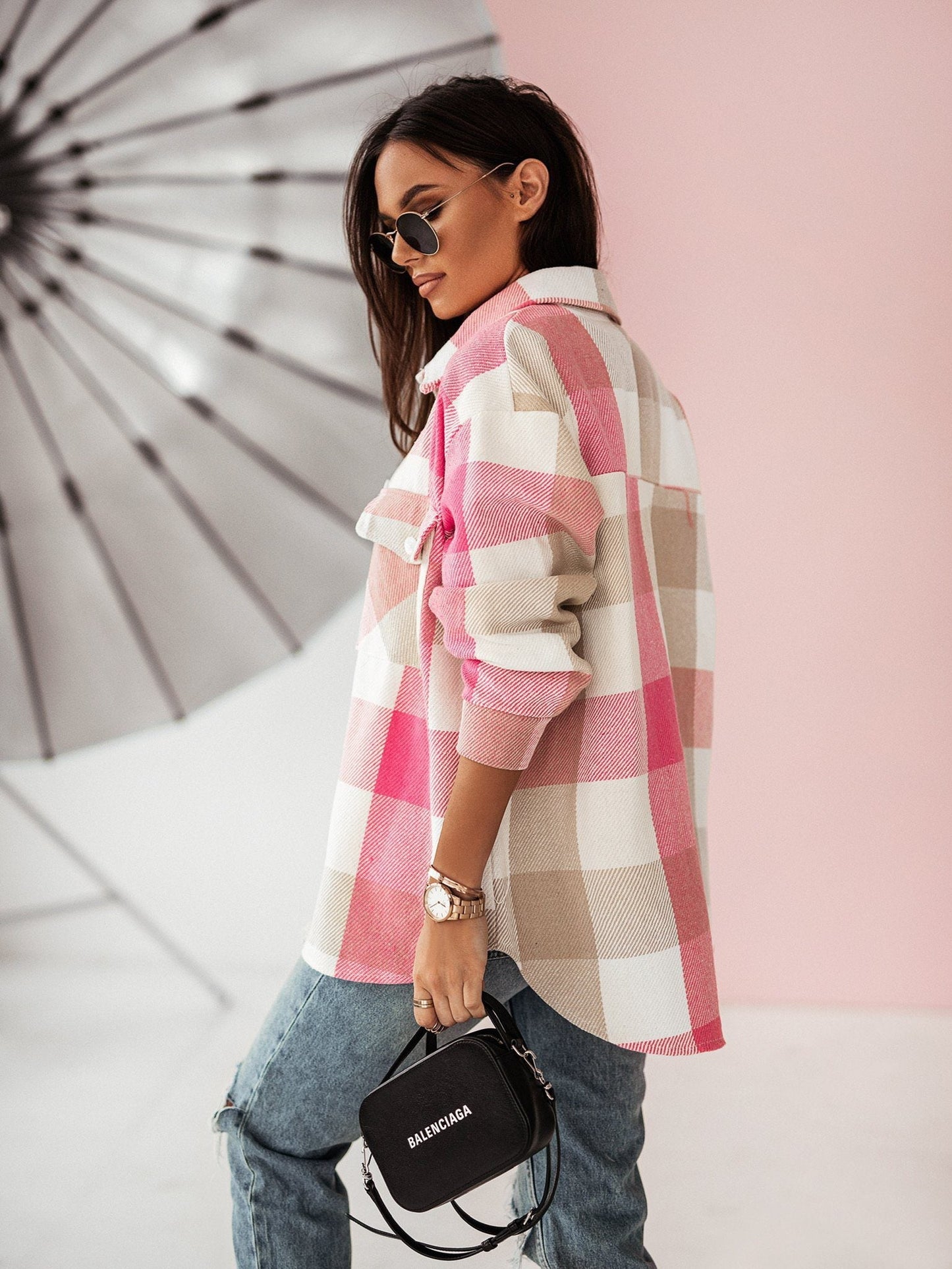 WW | Karo Shacket - Polyester-Mischung - Auffällig und Trendy