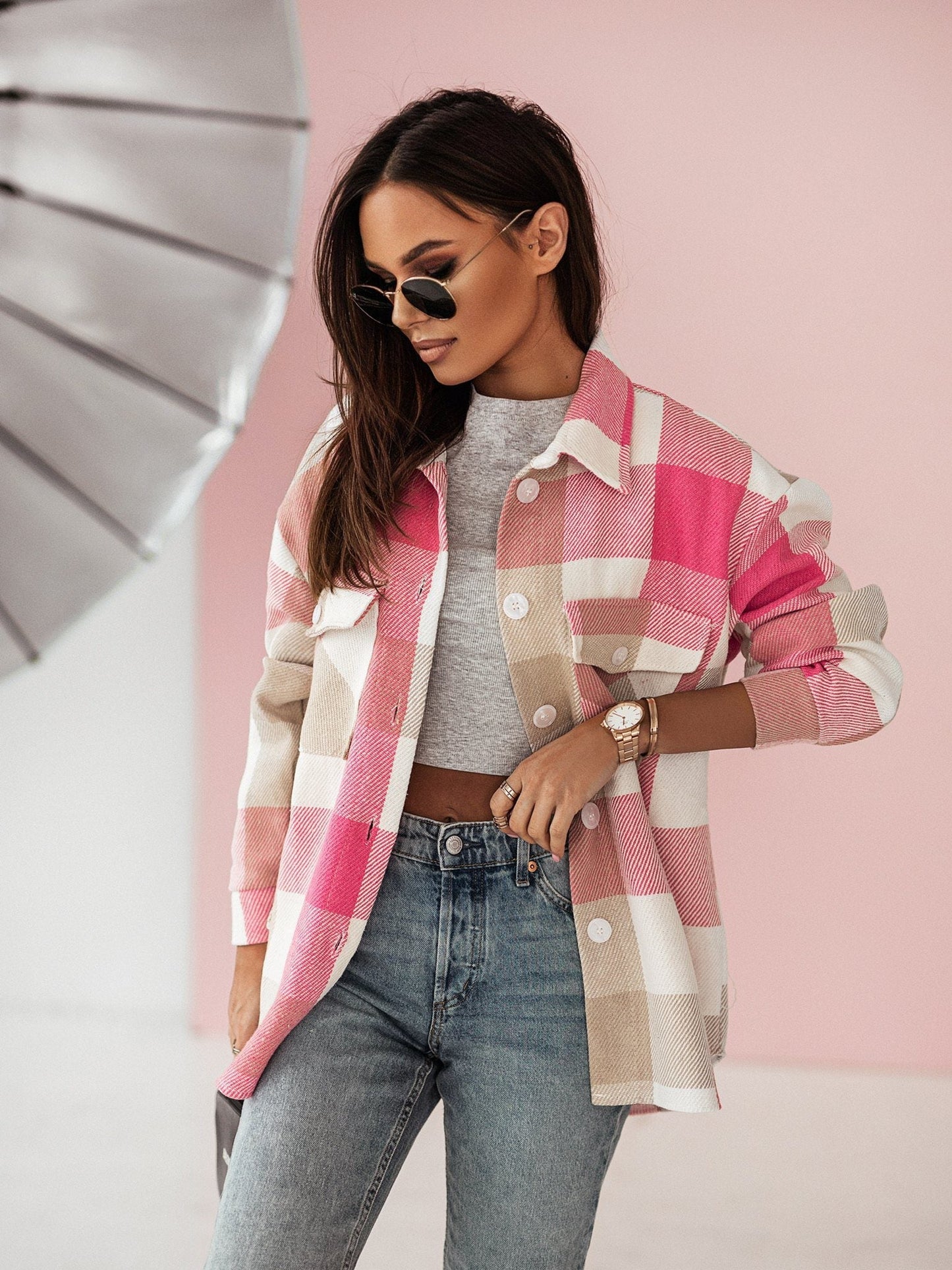 WW | Karo Shacket - Polyester-Mischung - Auffällig und Trendy