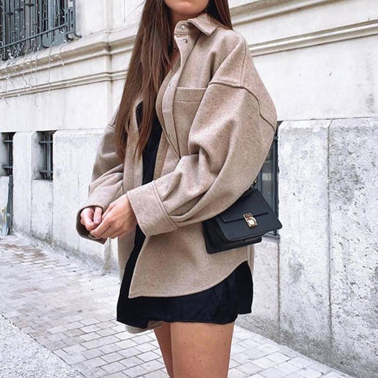 WW | Wool Shacket - Relaxed Fit - Neutral Colour - Casual Layering Essential