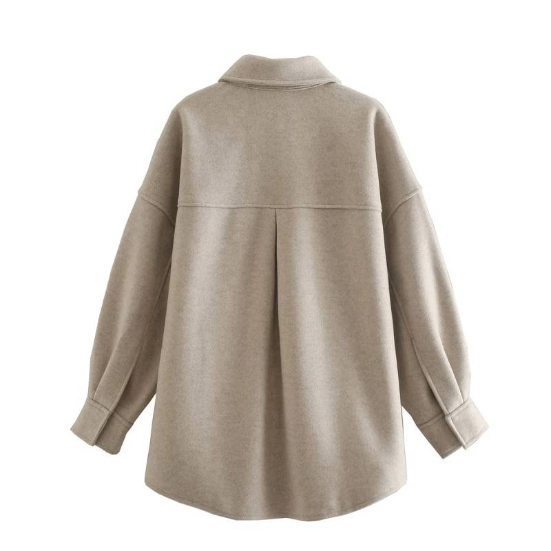 WW | Wolle Shacket - Lockere Passform - Neutrale Farbe - Lässiges Layering-Essential