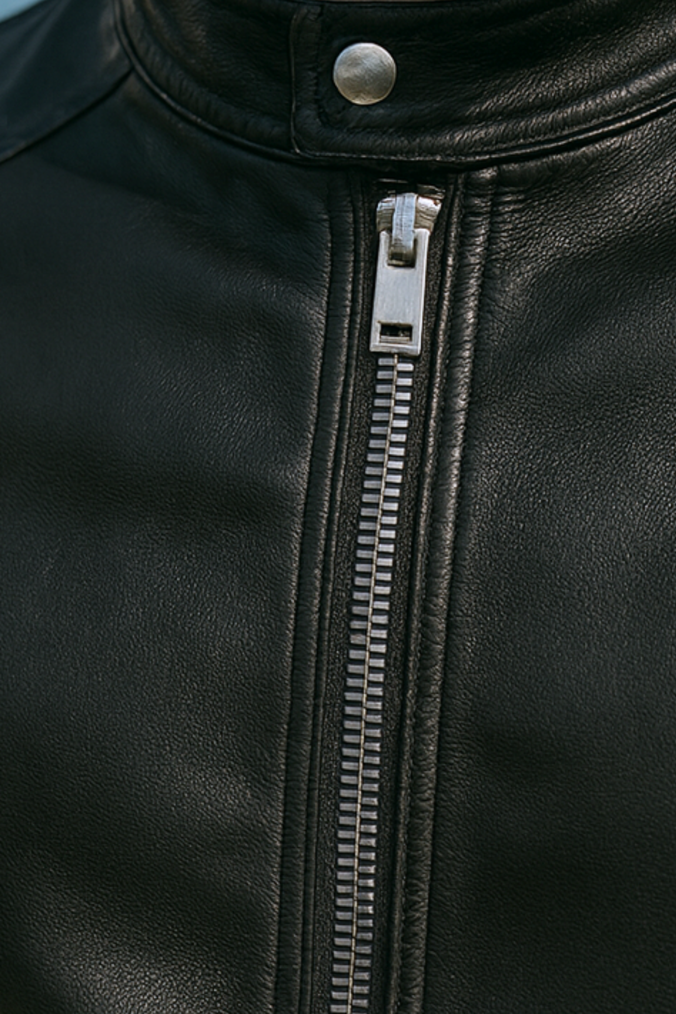 Neil | Leather jacket with stand-up collar