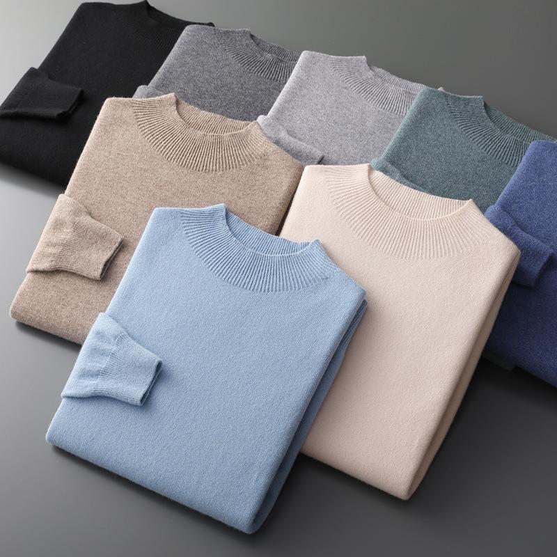 WW | Luxuriöser Herrenpullover mit halbem Kragen
