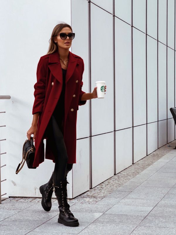 WW | Geknöpfter Wollmischmantel - Schmaler Schnitt - Elegant & Warm