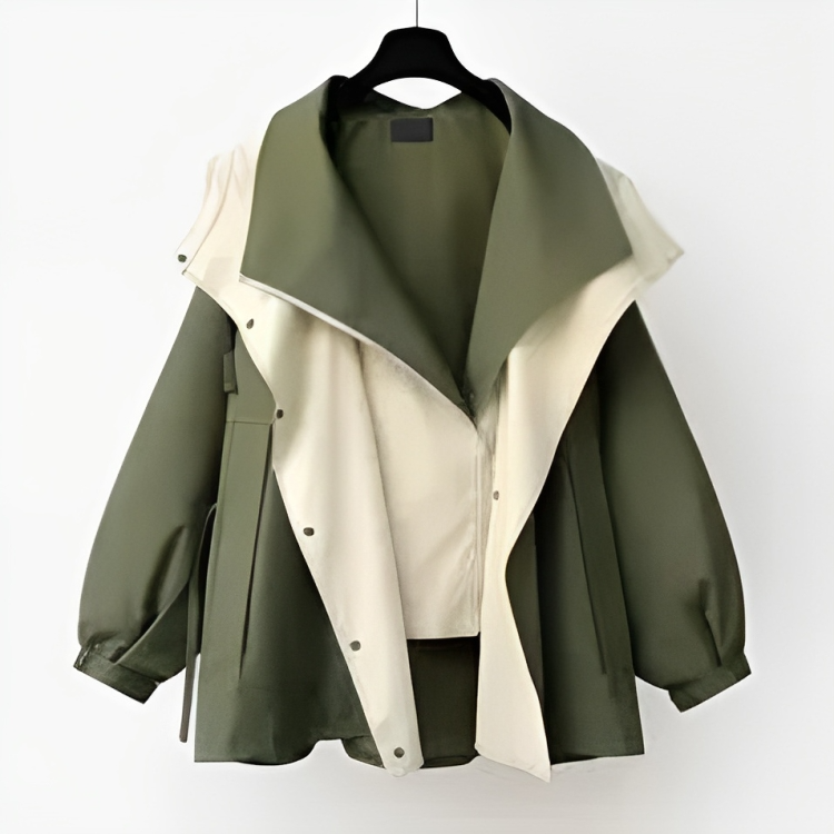 WW | Short Trench Coat Draped Collar