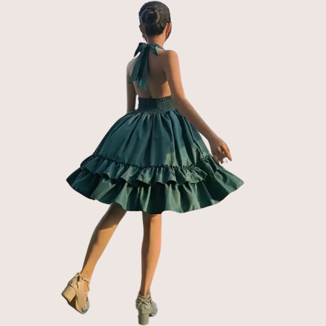 WW | Romantisches Rüschenkleid mit Schleifenkragen