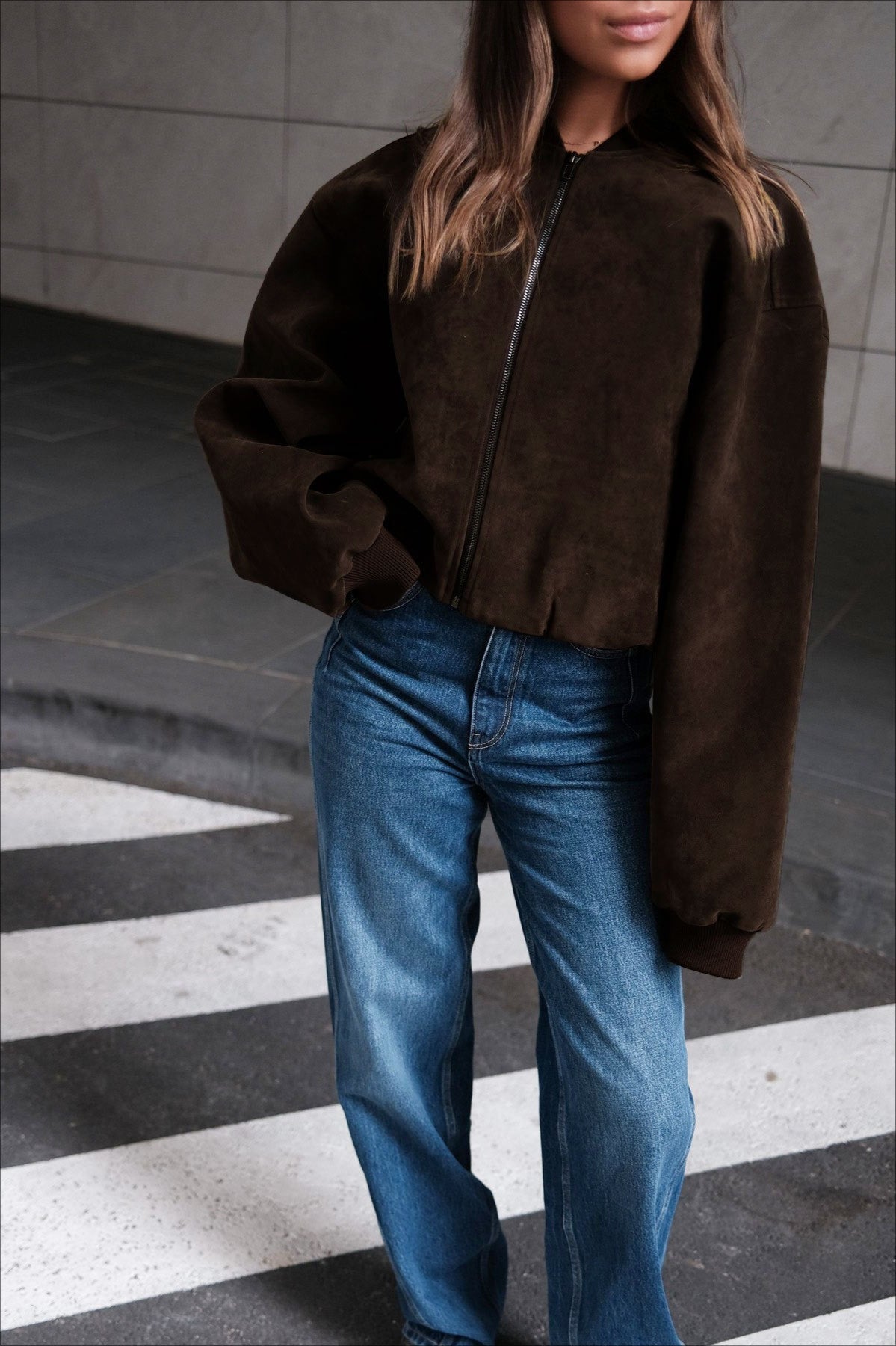 WW | Faux Suede Bomber Jacket