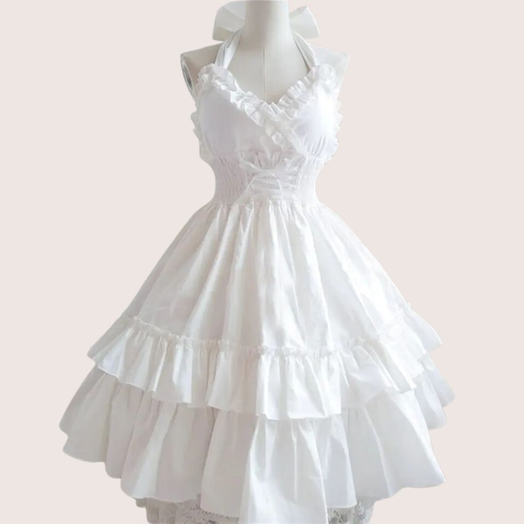 WW | Romantisches Rüschenkleid mit Schleifenkragen