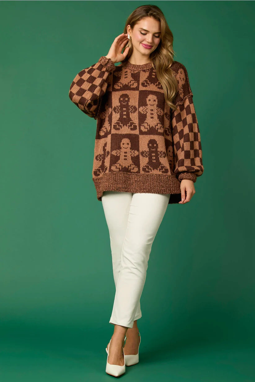 WW | Zuckerstangen-Weihnachtsnadeln & Lebkuchenmann Strickpullover