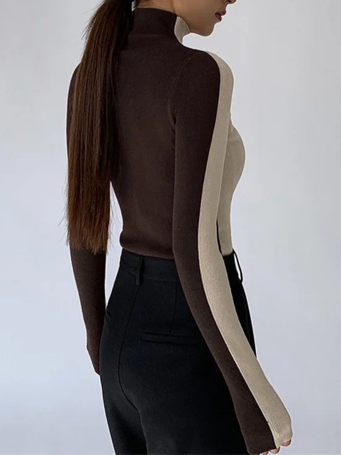 WW | Contrast Knitted Roll Neck
