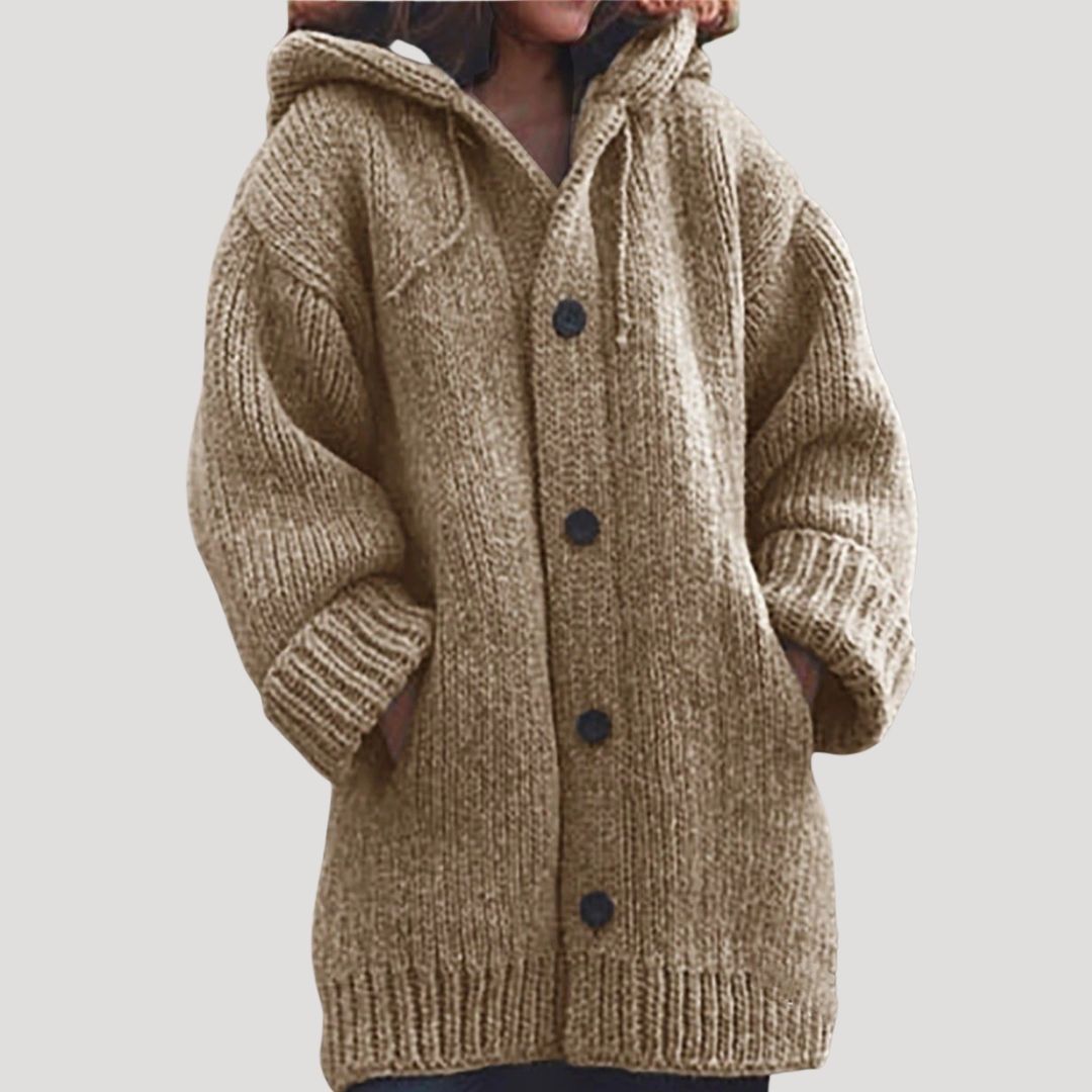 WW | Damen grob gestrickter Wollwintermantel