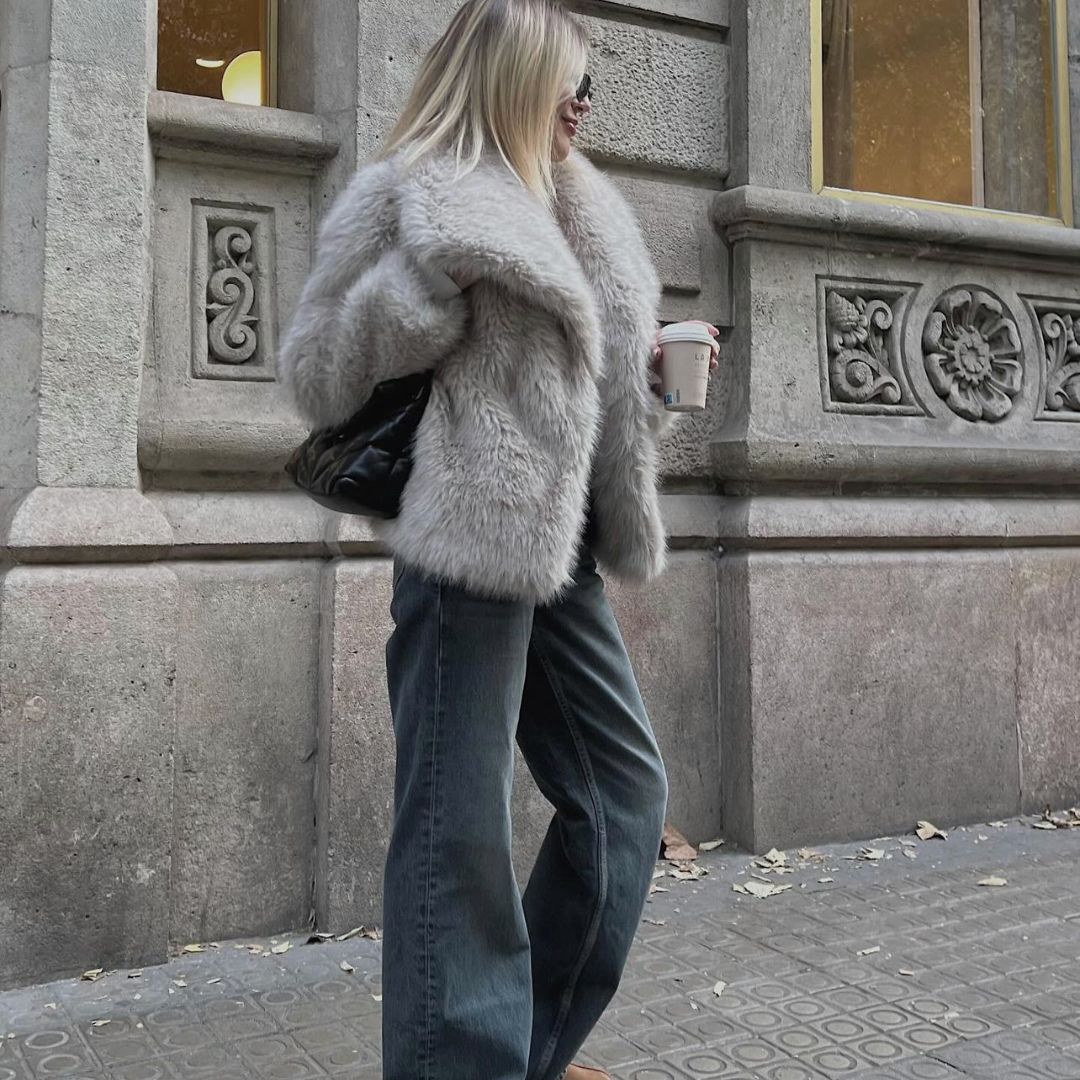 WW | Synthetik-Fell Oversized Jacke - Plüsch kaltes Wetter Schicht - Streetwear Luxe Look