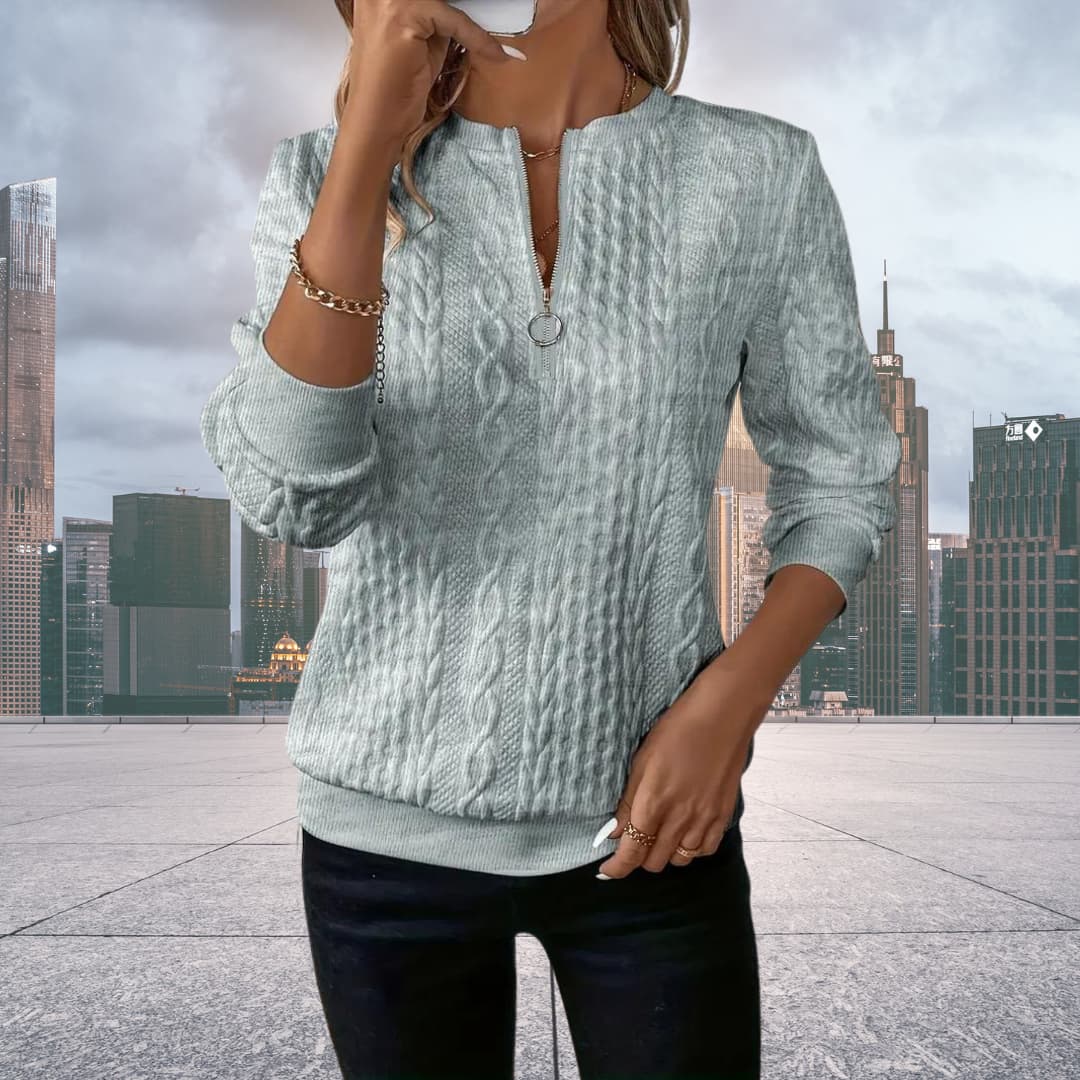 WW | Comfortable Knitted Women's Jumpers with Zip