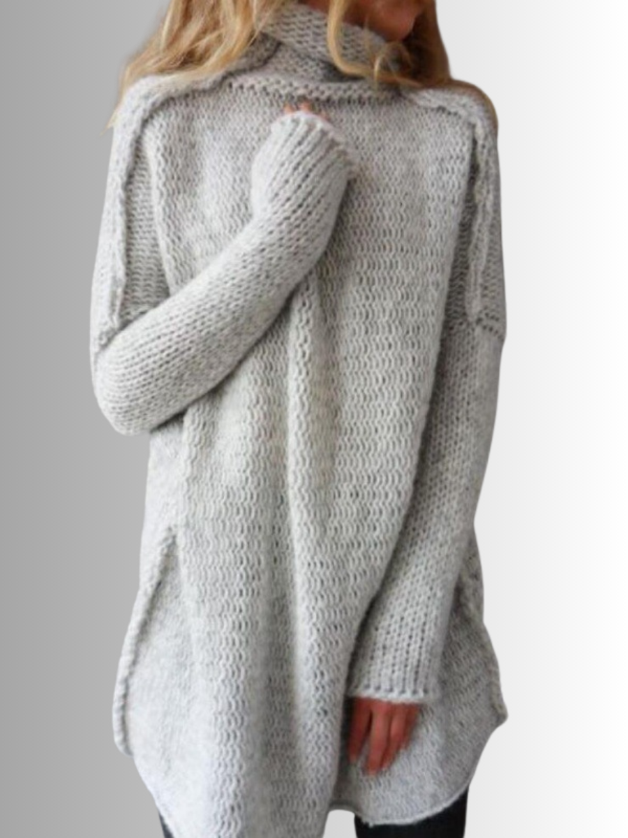 WW | Stylish long sweater with a high neckline