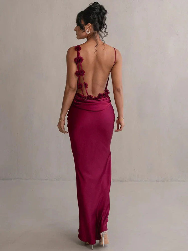 Nina™ Luxurious Ruffled Silk Party Dress