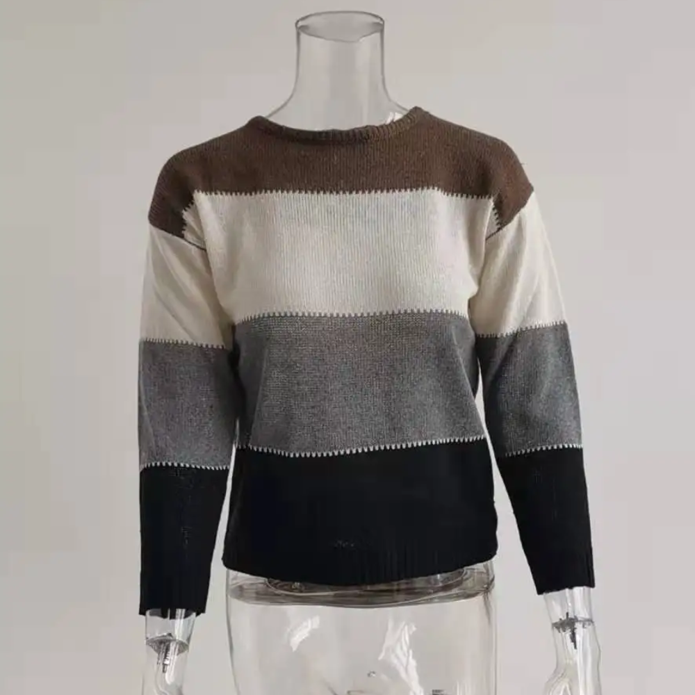 WW | Farbblock-Pullover, bequemer Pullover