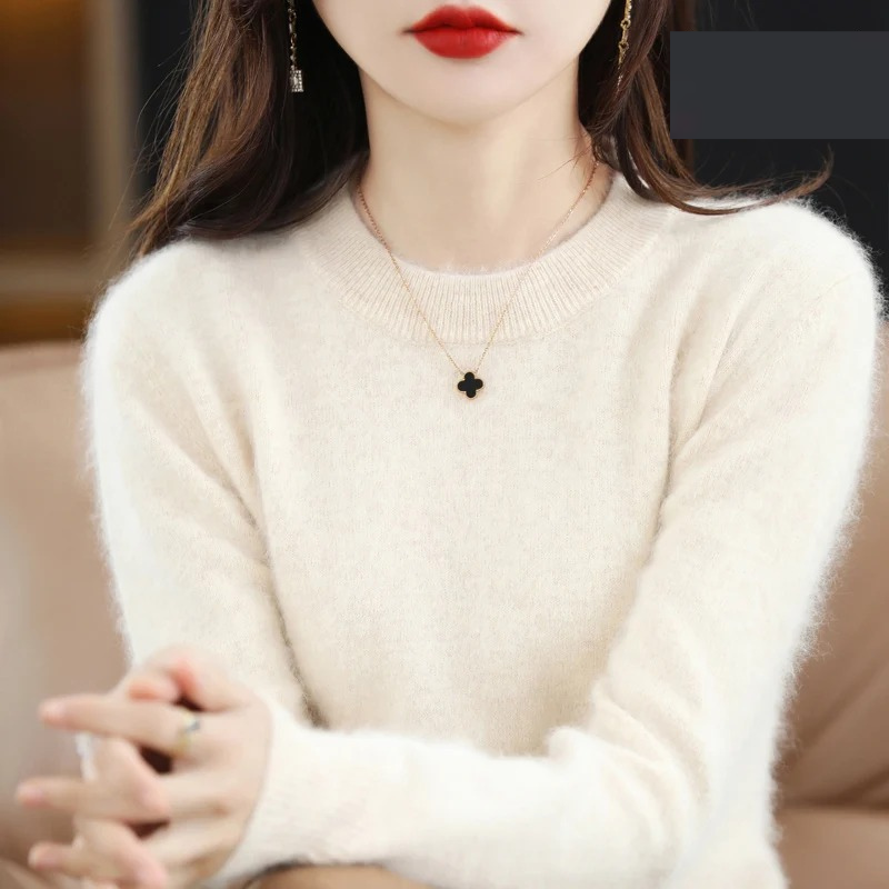 WW | Women's Cashmere Sweater Luxurious Crew Neck, Soft & Fashionable