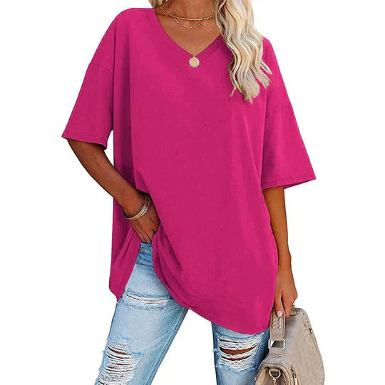 WW | Women's Casual Oversized V-Neck T-Shirt