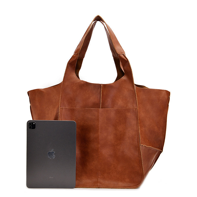 WW | Oversized Leather Shoulder Bag for Women