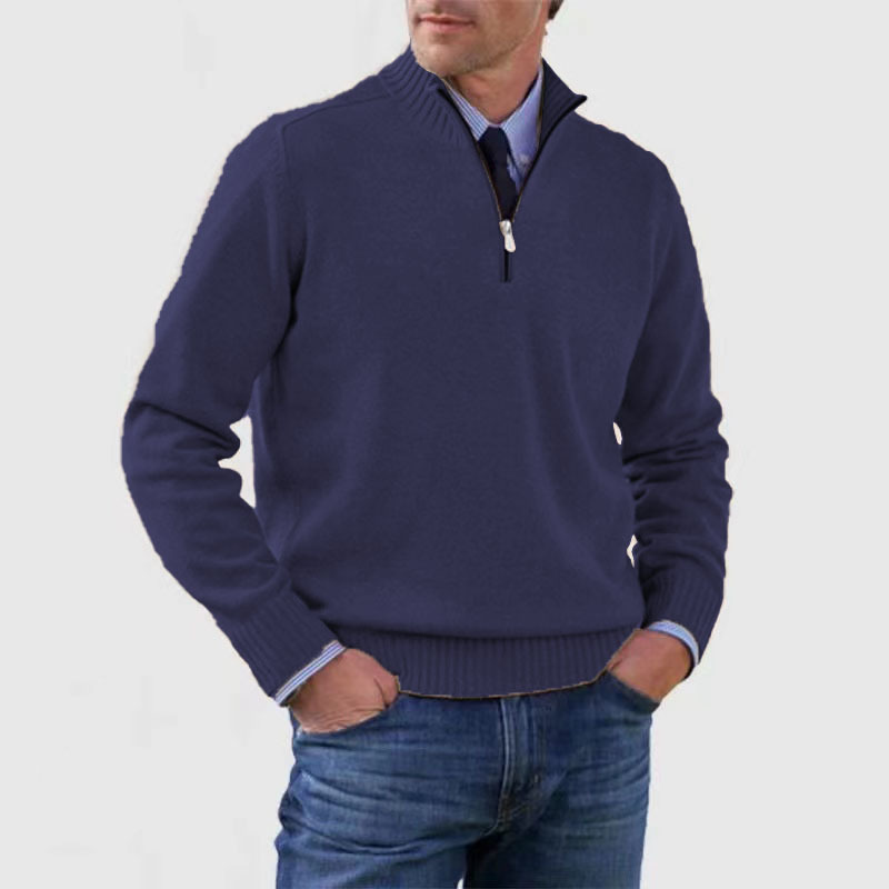WW | Eleganter Pullover für Herren mit halbem Reißverschluss