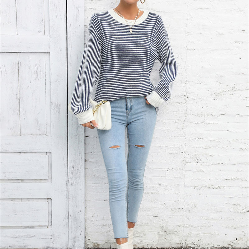 WW | Gestreifter Strickpullover für Einen Modernen Look