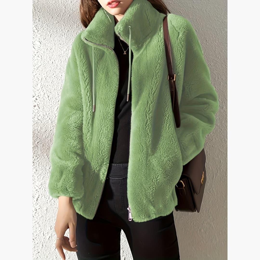 WW | Damen Teddyjacke Warm Und Lässig Mit Reißverschluss